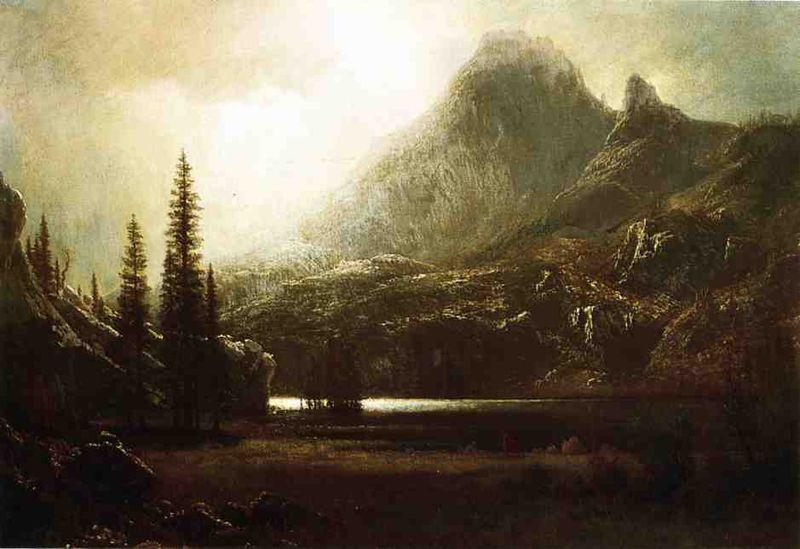 Albert Bierstadt By_a_Mountain_Lake oil painting picture